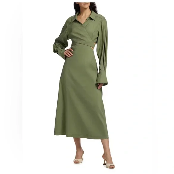 Jonathan Simkhai | Dresses | Jonathan Simkhai Sage Green Long Sleeve Dress  | Poshmark